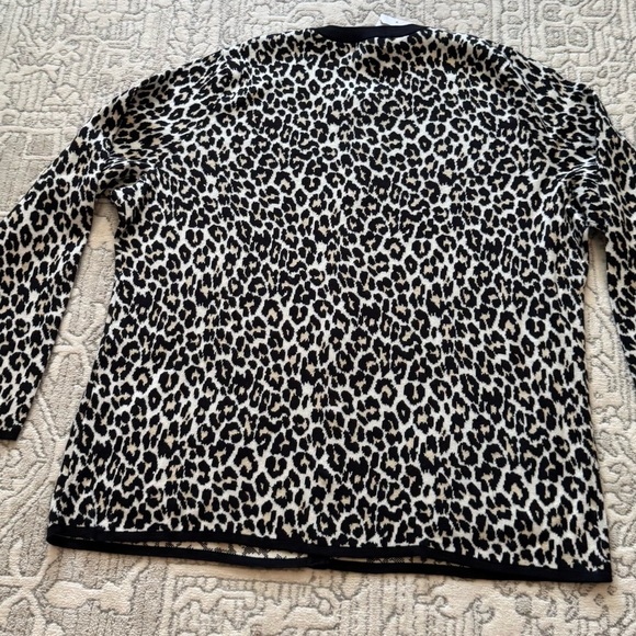 LANDS’ END Supima Cotton Animal Print Button Down Cardigan Sweater Plus Size 1X - Picture 10 of 10